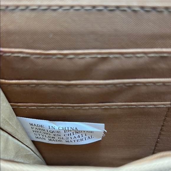 George wallet on string shoulder bag tan animal print faux patent leather casual - Picture 12 of 16